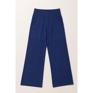 Lululemon Navy Wide Leg Yoga Lounge Pants High Rise Side Pocket Activewear 6
